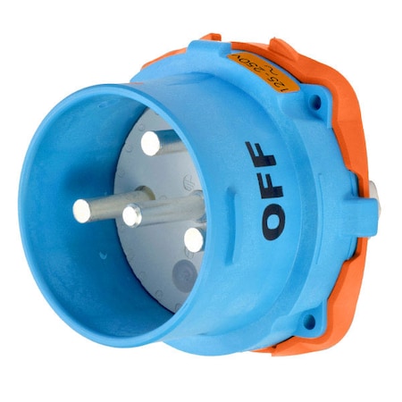 Meltric Pin & Sleeve Inlet, 150 A, 125/250V AC, 2 Pole, Screw Terminals Wire Connection Type Blue, NEMA 4X 31-98176-K07